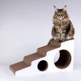 Robert Katzentreppe in weiß mit Katze