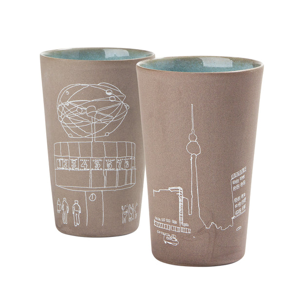 Nachhaltige Mehrweg-Alternative Becher Berlin aus langlebigem Steinzeug