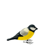 Kohlmeise Formvogel aus Papiermaché – kräftige schwarze Kopfzeichnung