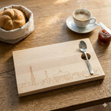 Frühstücksbrett Berlin Skyline – handgemacht aus Holz