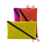 Verschiedene Farbvarianten des großen Diagonal Mäppchens