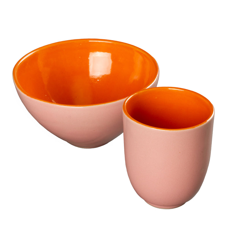 Müslischale Nuria in fröhlichem rosa-orange Farbverlauf.