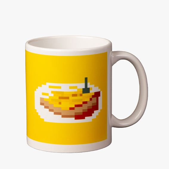 Pixel Tasse Berlin mit urbanem Design von Künstlerin Katja Wilhelmi - Currywurst