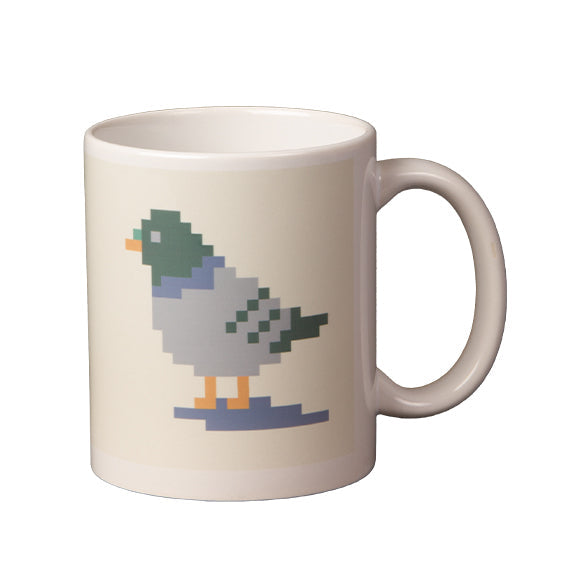 Detail der Pixel-Farben und des Berlin-Designs auf der Tasse