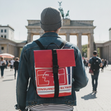 Den Rucksack Plane am Brandenburger Tor.