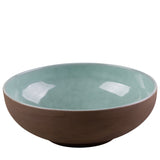 Detail der Grau/Türkis Farbkombination der Steinzeug-Schale Hanni