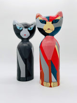 Spardose Katze bunt – handbemalte Spardose aus Papiermaché mit Styroporkopf