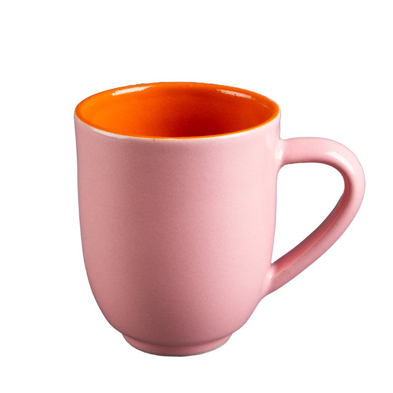 Tasse Bella aus Steinzeug mit farbiger Außenglasur, leer und von vorn.