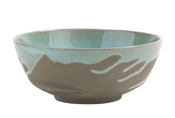 Udon Schale Susana aus Steinzeug mit farbiger Innenglasur, leer.