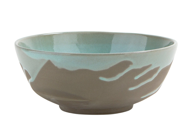 Udon Schale Susana aus Steinzeug mit farbiger Innenglasur, leer.