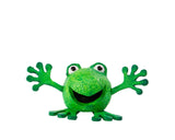 Handbemalter Frosch aus Kaltschaum – Frontansicht mit farbenfroher Bemalung