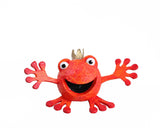 Leichte Deko-Figur Frosch Prinz aus Kaltschaum mit Krone