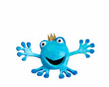 Frosch Prinz in Seitenansicht – königliches Accessoire und bunte Farben