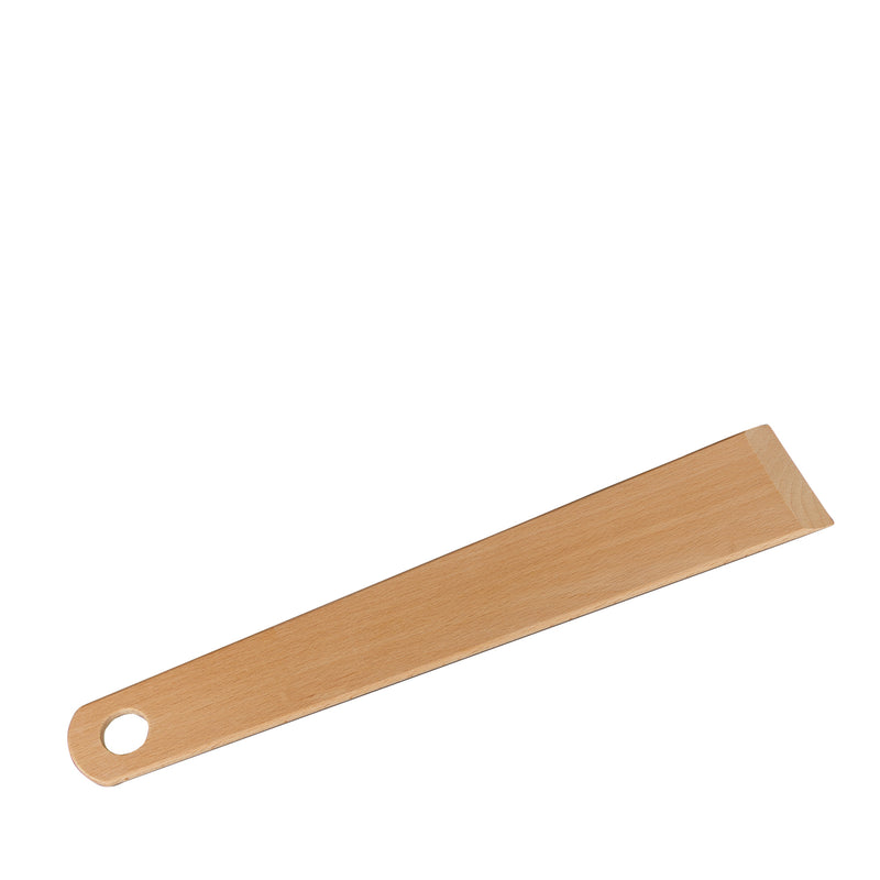 Detail der Buchenholz-Maserung und Ölung des Pfannenwenders

