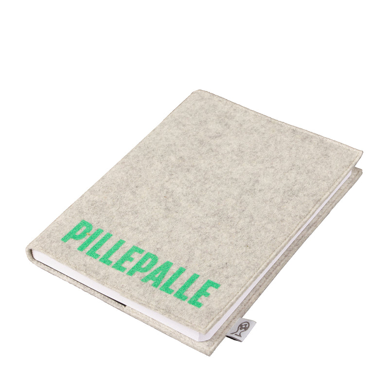 Skizzenbuch Typo A5 mit weichem Wollfilz-Einband und motivierendem Slogan Pillepalle