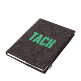 Skizzenbuch Typo A5 mit weichem Wollfilz-Einband und motivierendem Slogan Tach