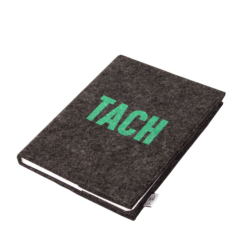 Skizzenbuch Typo A5 mit weichem Wollfilz-Einband und motivierendem Slogan Tach