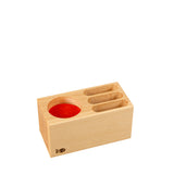 Stiftehalter Block aus Buche 13cm breit mit 3 Fächern und Filz-Ablage